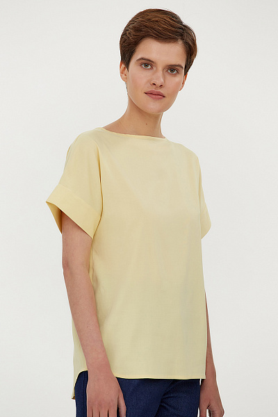 Блуза желтая с короткими рукавами