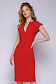 Красное платье-футляр с глубоким вырезом