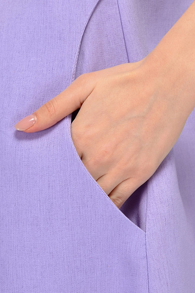 Платье фиолетовое длины макси без рукавов с декоративными защипами