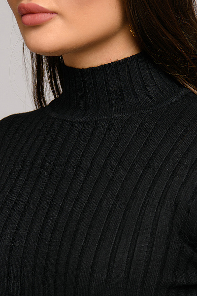 Платье вязаное черное длины мини