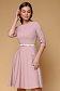 Платье розовое с рукавами 3/4 и расклешенной юбкой