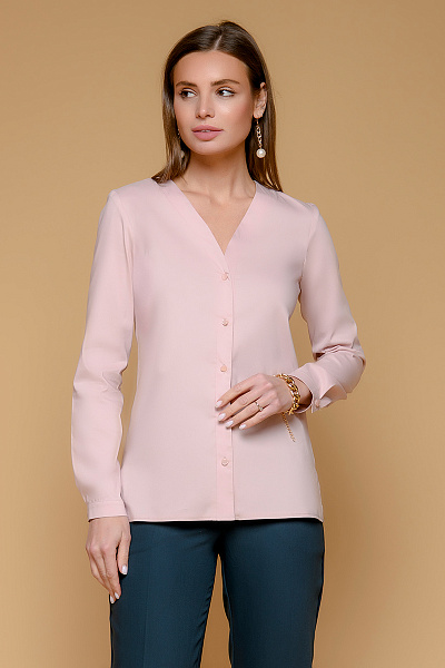 Блуза розовая с длинными рукавами