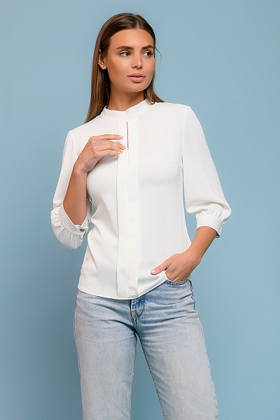 Блуза белая с пышными рукавами