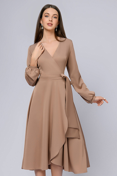 Платья цвет бежевый, размер 54-56, запах - цены и фото