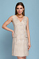 Платье-сарафан твидовое бежевого цвета с принтом "гусиная лапка" длины мини