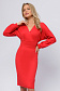 Платье трикотажное красного цвета с длинными рукавами и глубоким вырезом