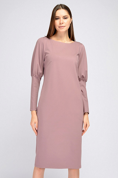 Платье лавандового цвета длины миди с карманами